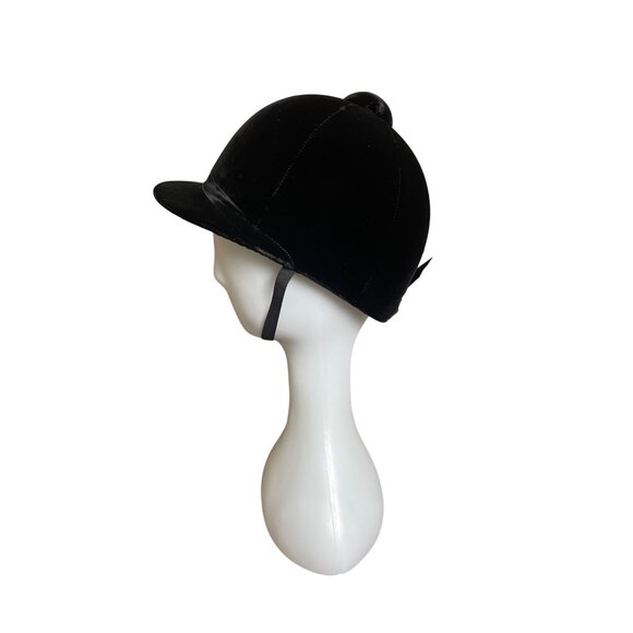 Stombock Saddlery Vintage Velvet Equestrian Riding Helmet Black Horse Show Cap - Picture 4 of 7